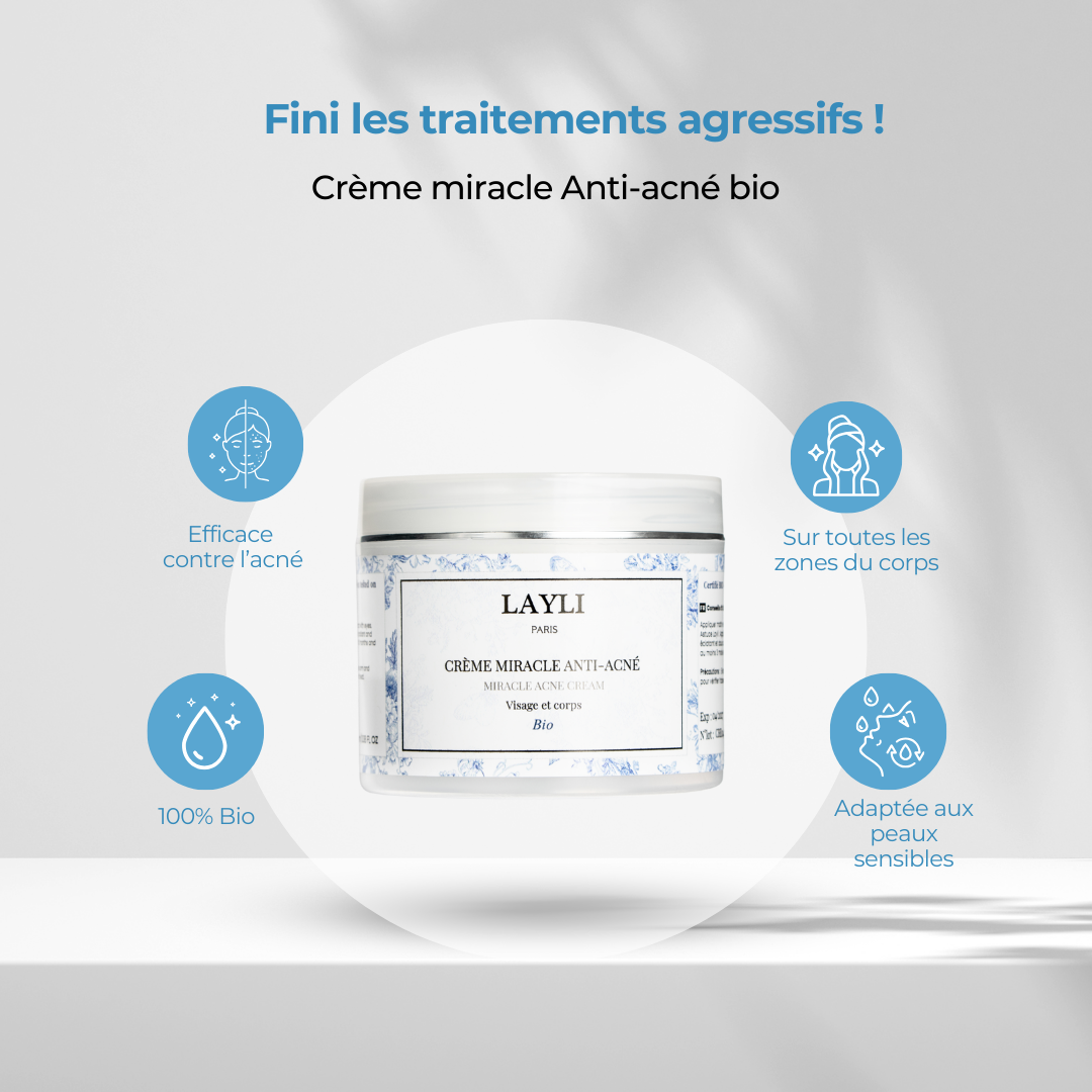 CRÈME MIRACLE ANTI-ACNÉ BIO • à la bave d'escargot, nombreux résultats