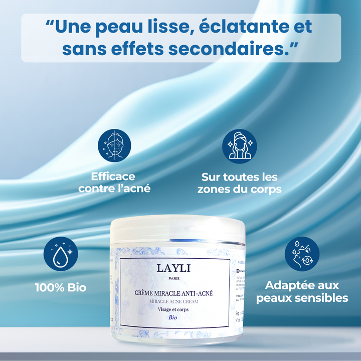 CRÈME MIRACLE ANTI-ACNÉ BIO • à la bave d'escargot, nombreux avis - LAYLI