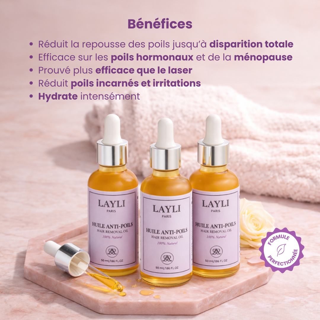 HUILE ANTI-POILS NUIT • disparition définitive des poils !